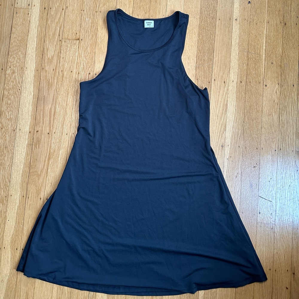 Aritzia Sunday Best Black Odette Nylon Dress size L